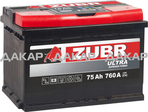 ZUBR Ultra 75Ah 760A Left