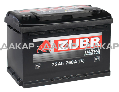 ZUBR ultra 75Ah 760A left